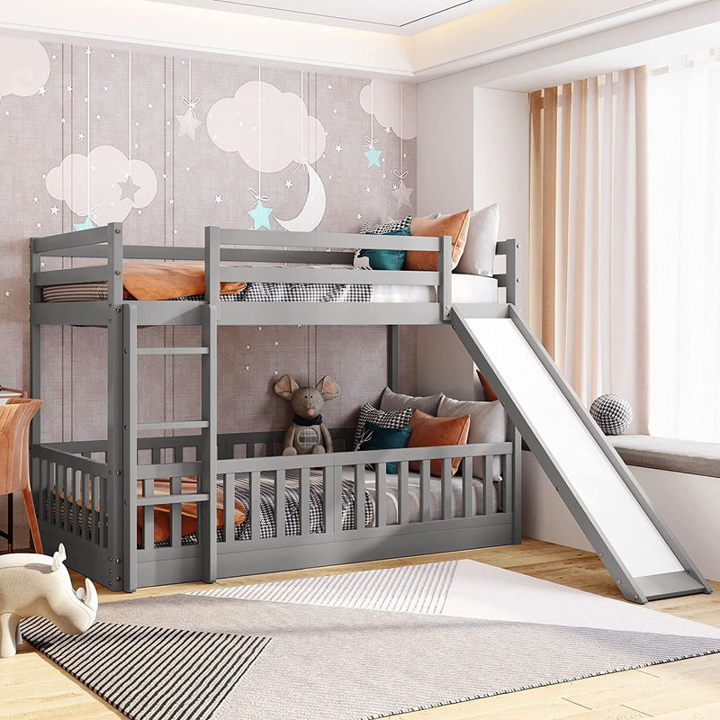 Twin Metal Bunk Bed Frame, Black-1
