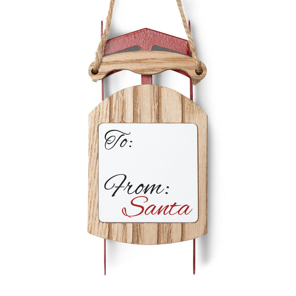 Santa Tag Sled Ornament