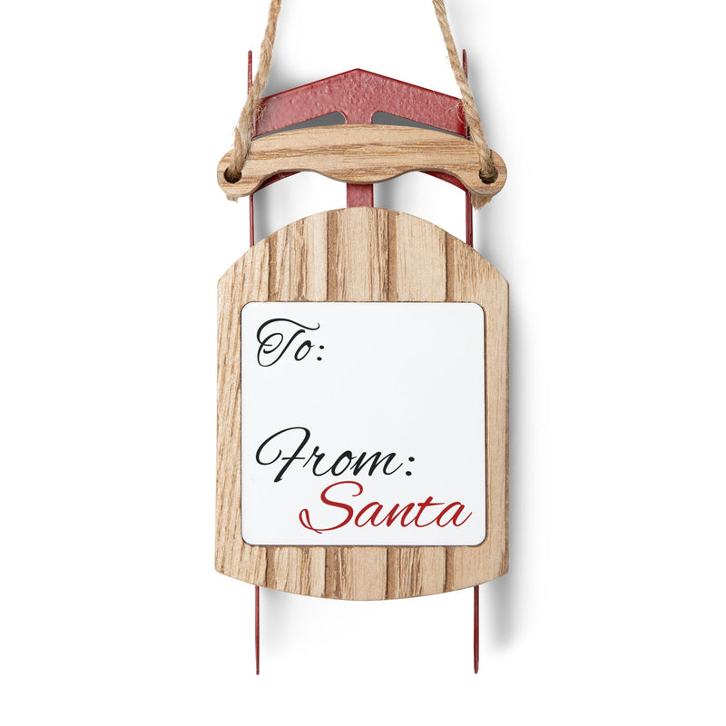 Santa Tag Sled Ornament