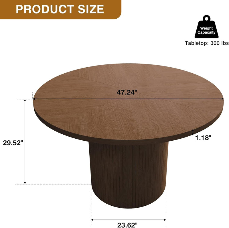 47 Inch Round Dining Table for Modern Farmhouse Style-1