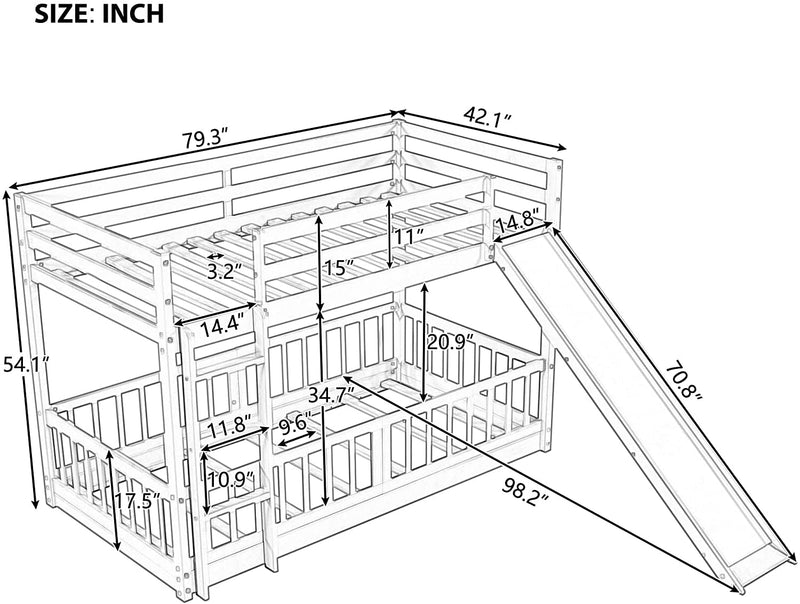 Twin Metal Bunk Bed Frame, Black-2