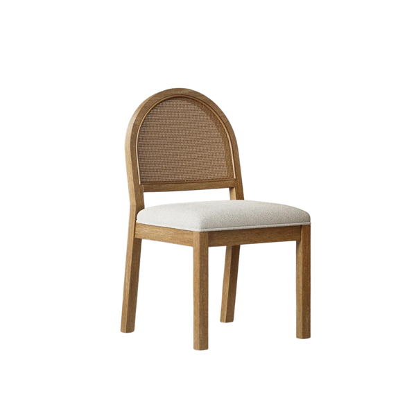 Rattan Boucle Dining Chair