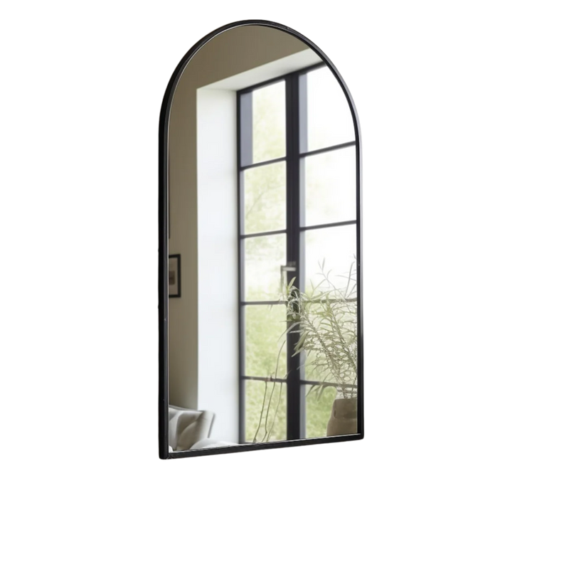 Black Arched Wall Mirror