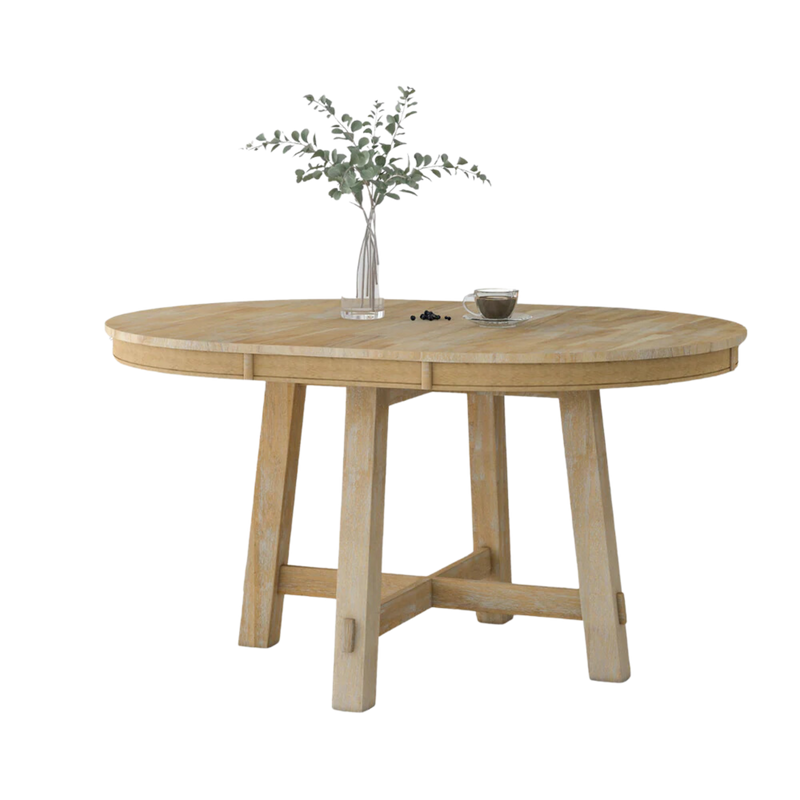 Round Extendable Wood Dining Table
