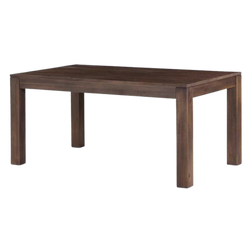 63-Inch Solid Wood Dining Table in Rustic Brown Finish