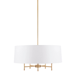 5-Light Dimmable Drum Shade Chandelier