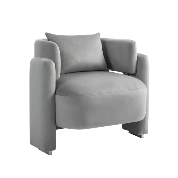 Grey Velvet Accent Chair