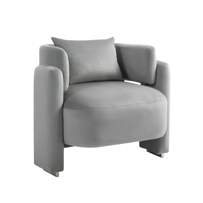 Grey Velvet Accent Chair