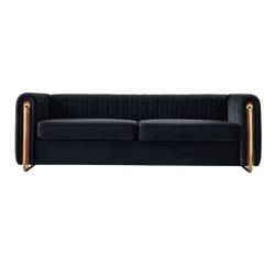 Modern Black Velvet Sofa