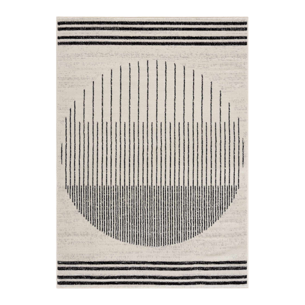 Modern Black & White Geometric Area Rug