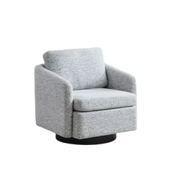 Grey Chenille Swivel Armchair