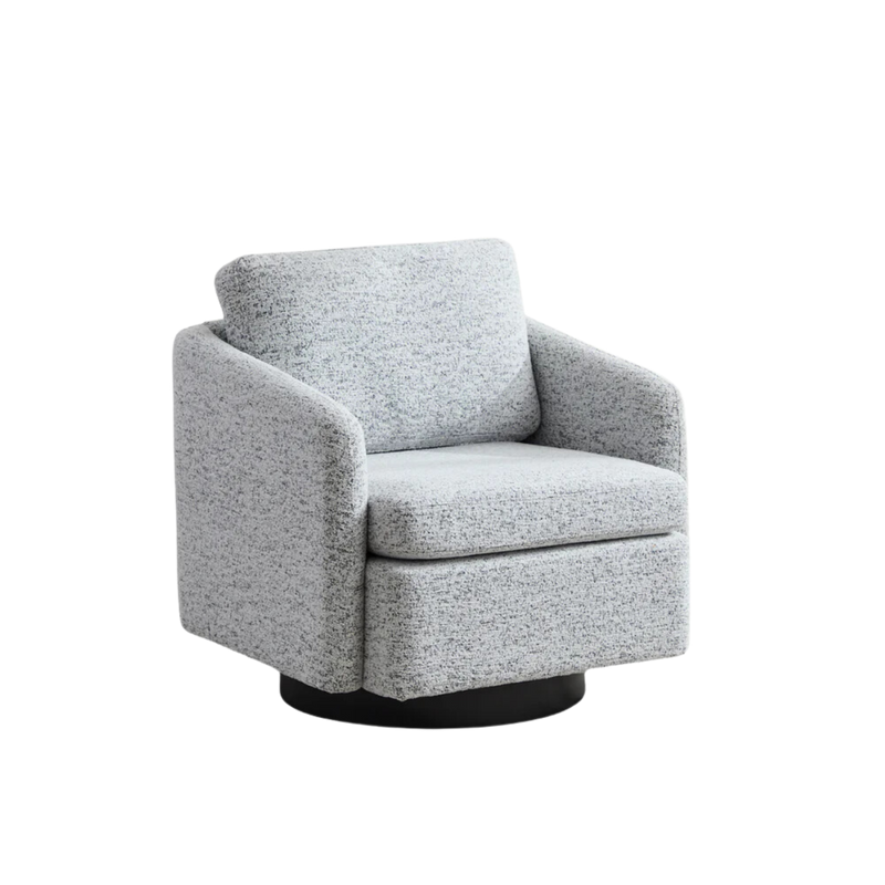 Grey Chenille Swivel Armchair