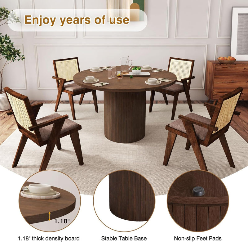47 Inch Round Dining Table for Modern Farmhouse Style-3