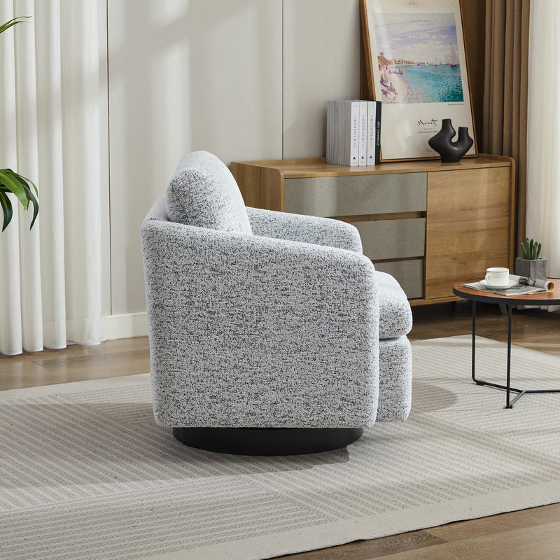 31.5"W  Comfy Round Swivel Accent Chair-3