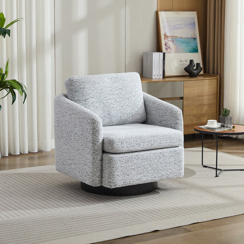 31.5"W  Comfy Round Swivel Accent Chair-1